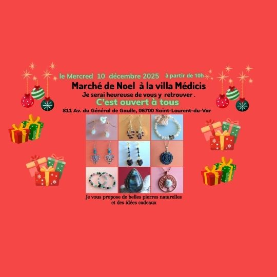 Marché de Noël  le 10/12/25 à la Villa Médicis à Saint Laurent du Var
