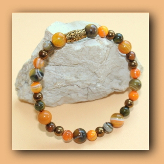 Bracelet en Agate orange