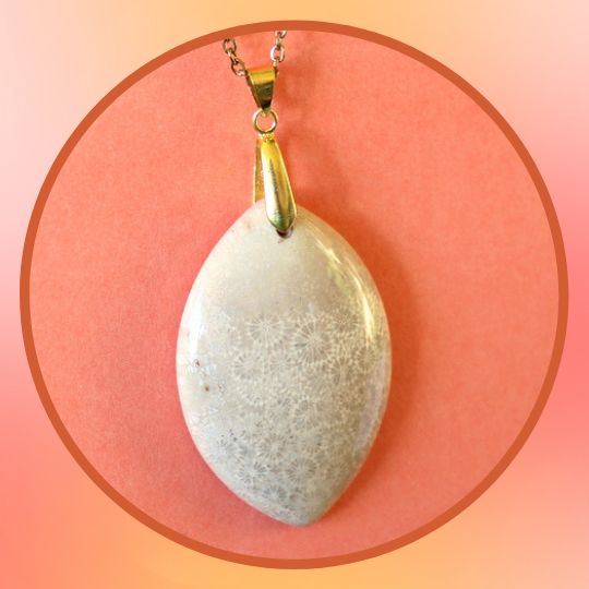 Pendentifs en Corail de fossiles d'Agate