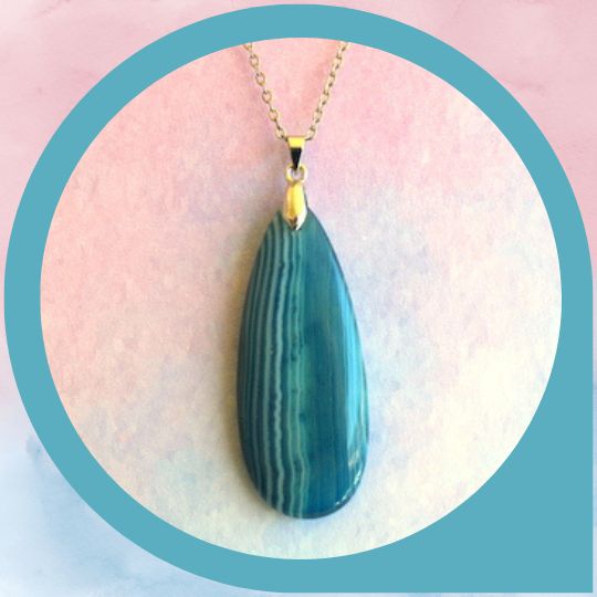 Pendentifs en Agate bleue