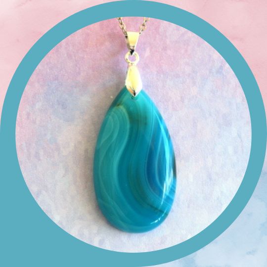 Pendentifs en Agate bleue