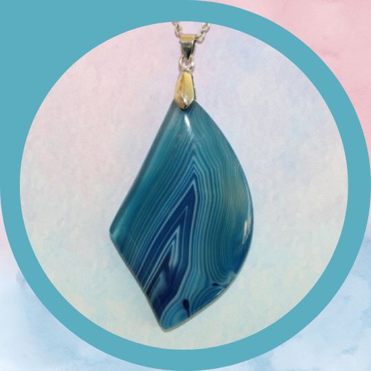 Pendentifs en Agate bleue