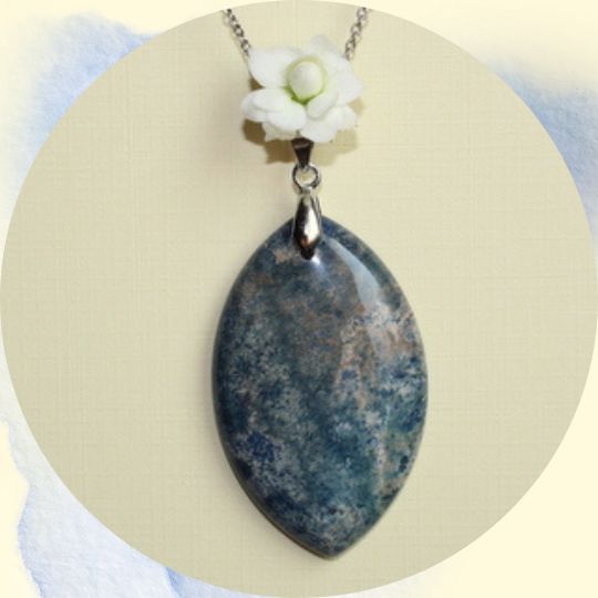 Pendentifs en Corail de fossiles d'Agate bleu