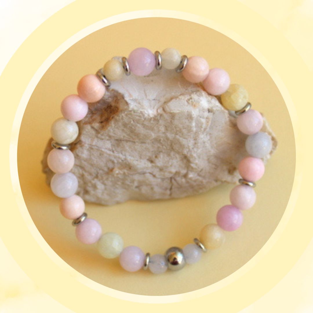 Bracelets et Boucles d'oreilles en Morganite