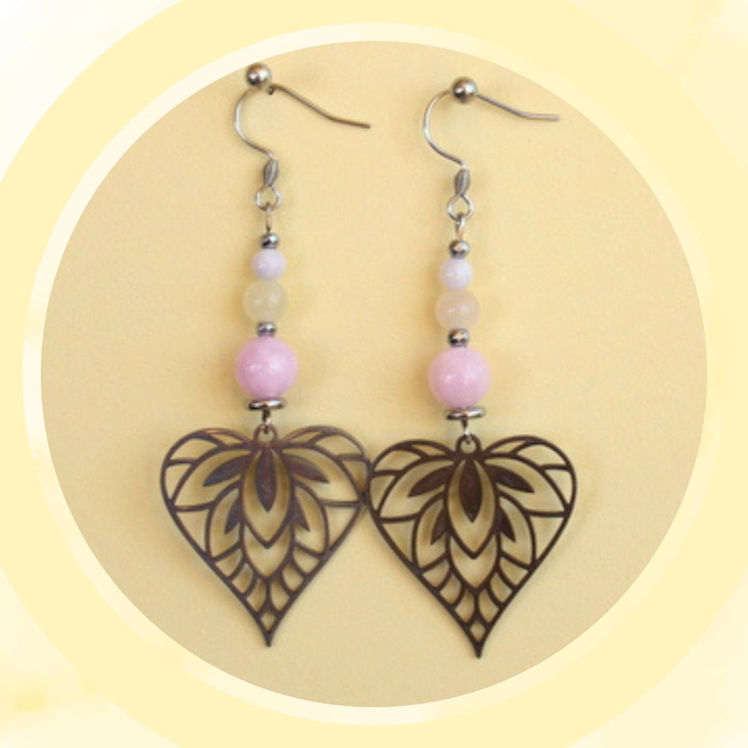 Bracelets et Boucles d'oreilles en Morganite